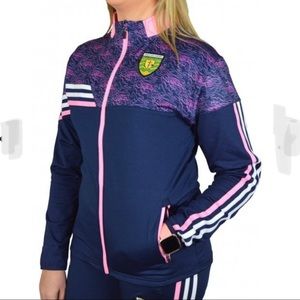 O'NEILLS Girls Donegal GAA Nevis 26 3 Stripe Full Zip Navy & Pink Jacket NEW